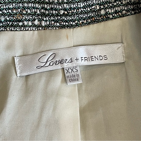 Lovers + Friends Tweed Relaxed Long Button Blazer Preppy Gray - Picture 11 of 14